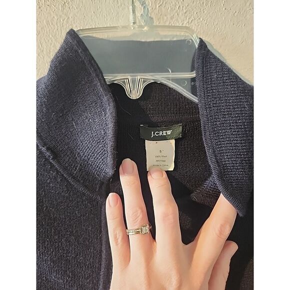 J. Crew Vintage Y2K Black Shawl Wool Button Sweater Cardigan Size Small S pocket - Picture 3 of 9